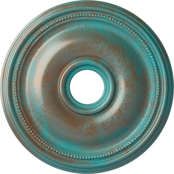 Ekena Millwork Bradford Medallion (Canopies up to 4 3/8"), 18 1/8"OD x 3 3/4"ID x 1 1/8"P, Copper Green Patina CM18BRCGS - main